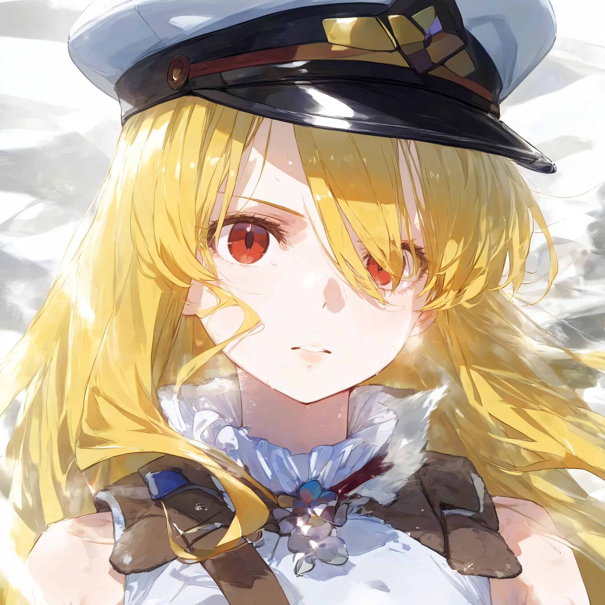 Create a women's Boku no hero superhero costume inspired by wind, with blond hair and red eyes, com peito grande