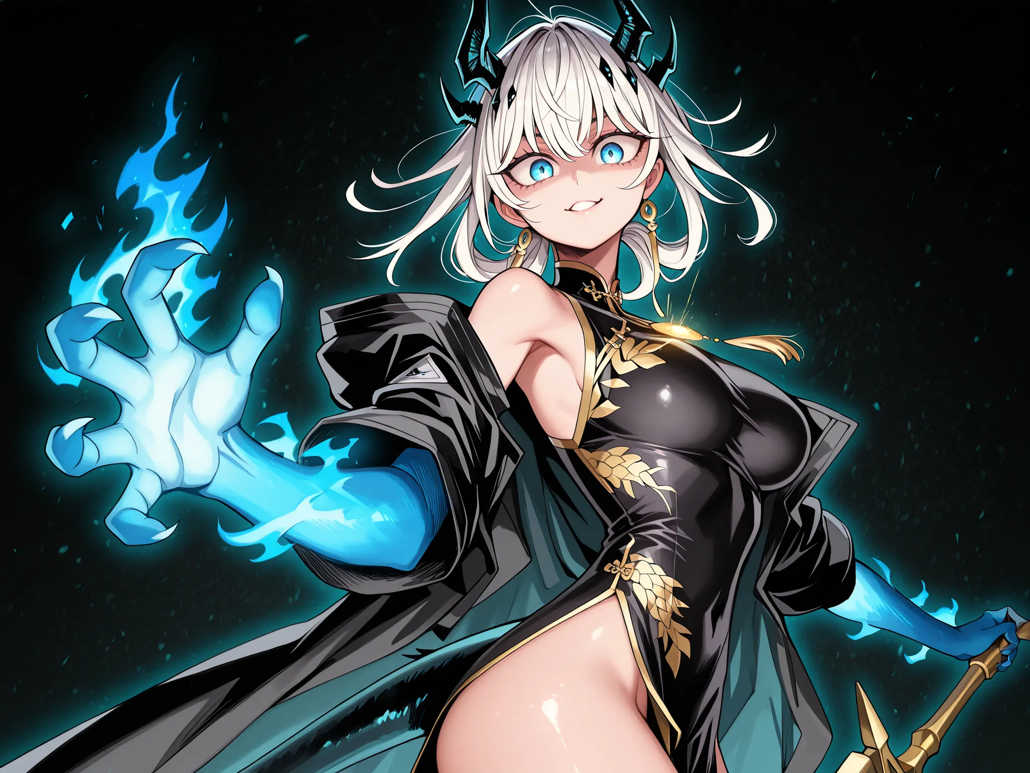 Alone, 1 girl, small and short body, small Character, short Character, short Character, Character 1.50 meters tall, small and short body, young Character, Character;

white hair, the Character's hairstyle must be the same as Tatsukami's from "One Punch-man...