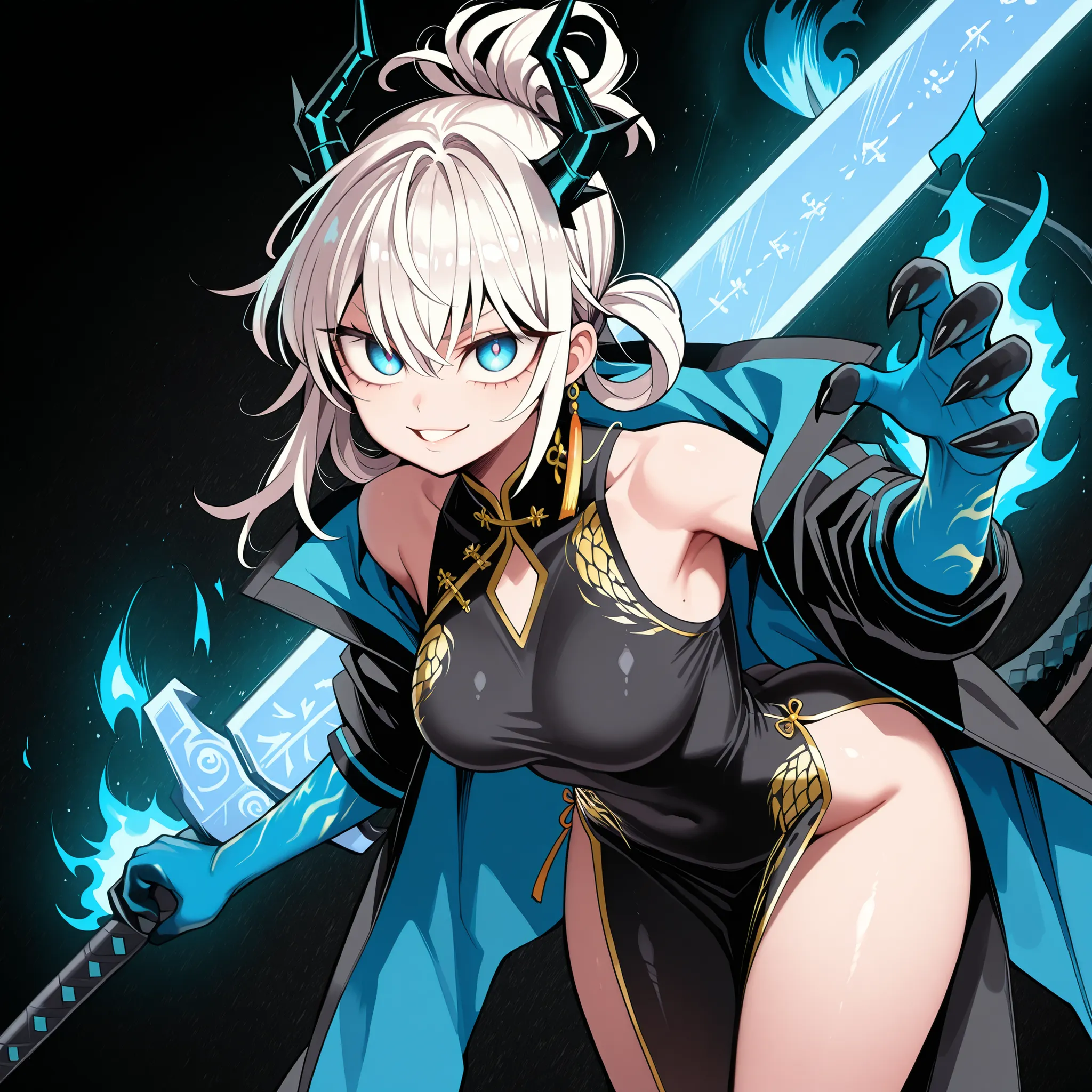 Alone, 1 girl, small and short body, small Character, short Character, short Character, Character 1.50 meters tall, small and short body, young Character, Character;
white hair, the Character's hairstyle must be the same as Tatsukami's from "One Punch-man...