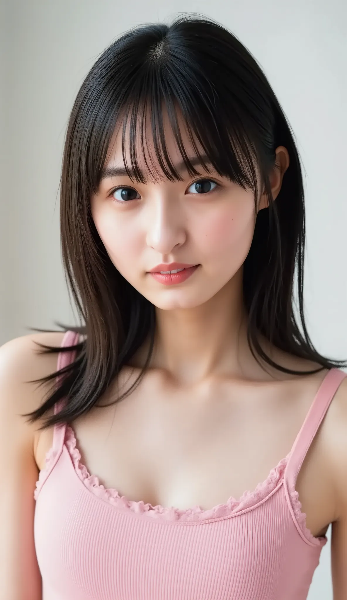 realistic pictures 26 years old Adult Video Shooting Bright room with、after sex long wet disheveled hair black and pink sexy lingerie bra lingerie panties full body fishnet tights black garter belted panties