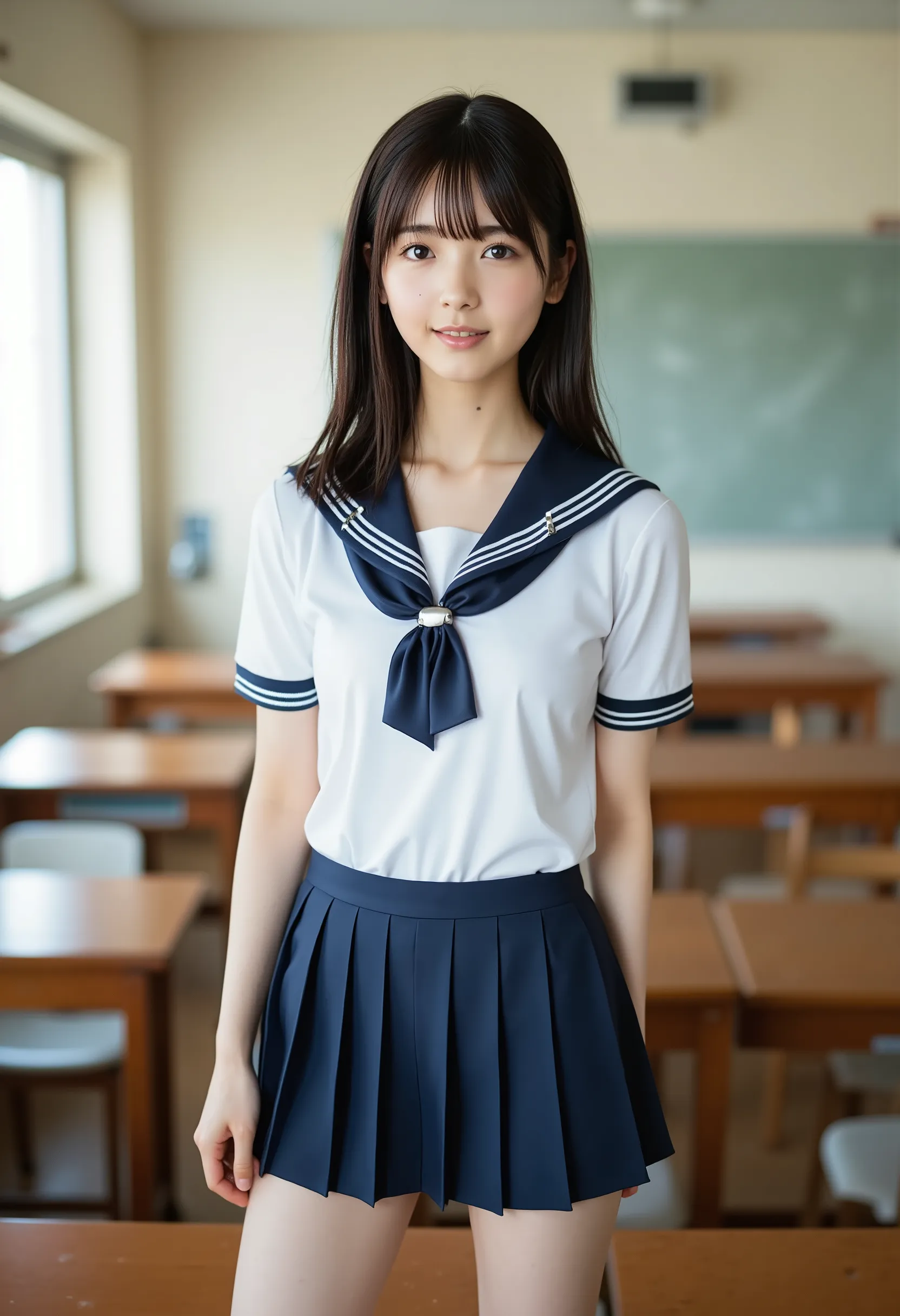score_9,score_8_ up,score_7_ up, Ultra Details, absolute resolution, 32K,masterpiece, Highest Quality , Super High Definition, cowboy shot, beautiful Japanese girl, (slender Japanese woman: 1.1), cute face, skinny girl, thin waist, black hair, straight se...