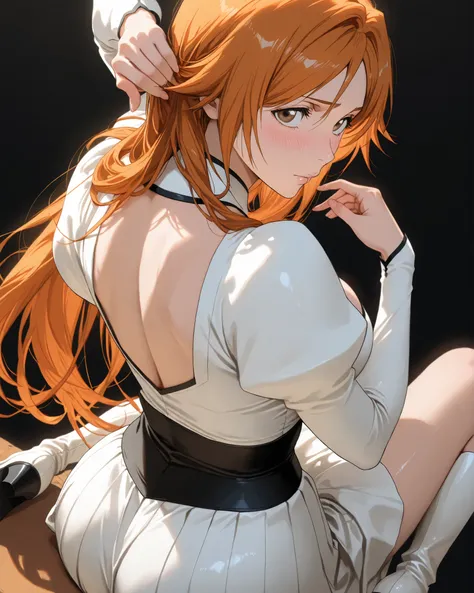 closeup, Sluisap, eyes、usnr、GBF_style、748cmstyle、32K、Semi-realistic、 super detailed description 、Artwork、Original Works、 detailed color、 detailed eyes、 detailed lips 、 The Greatest Masterpiece、Professional work、normal Breasts, Bleach Character , Orihime In...