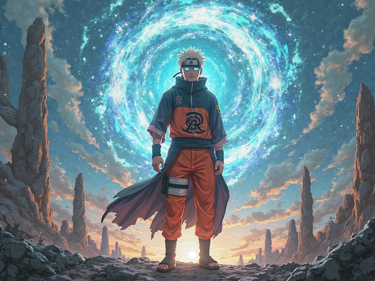 Create an unrealistic Naruto image written by Universal Defenders