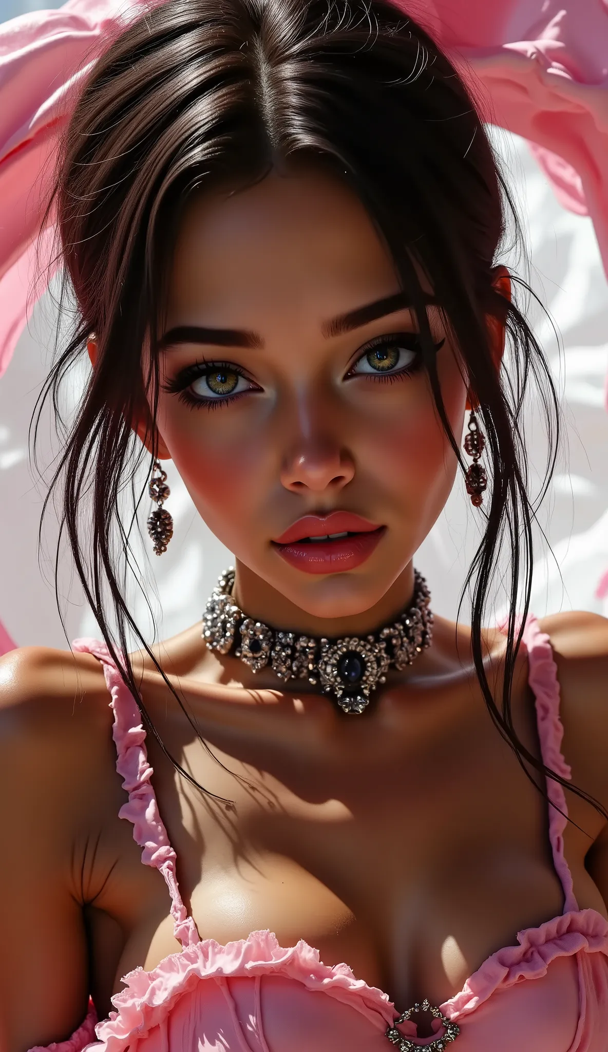 {((Genuine, rating_safe:2.0)) {The bride shows off her outfit inspired by the gift of the goddess of debauchery and lust}}. (masterpiece,best quality:1.4),(score_9, score_8_up, score_7_up, score_6_up, score_5_up, score_4_up),(16k,raw photo,photo realistic:...
