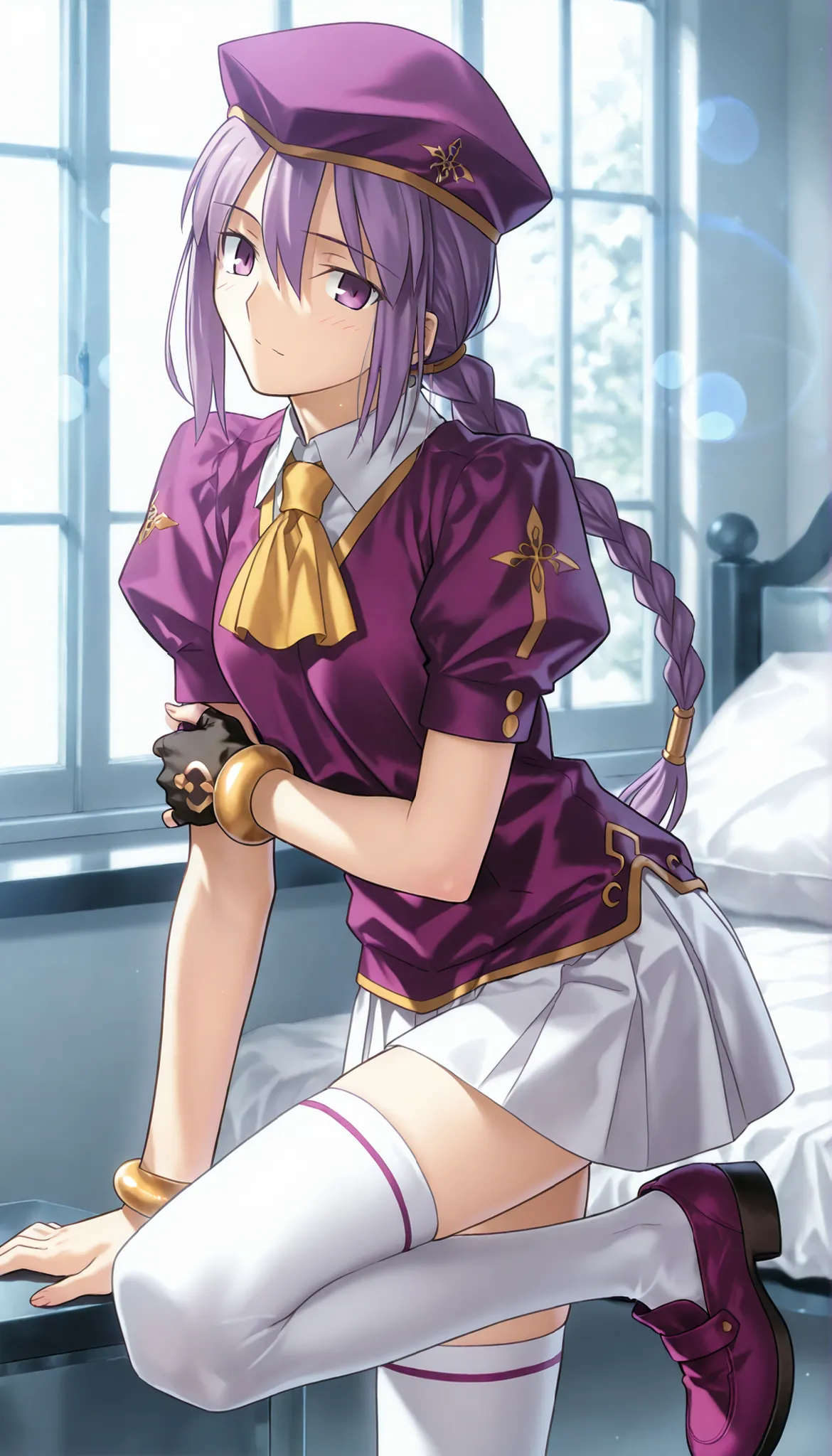 masterpiece, , absurdres, highres, detailed background, high resolution, masterpiece, necessary, detail, best quality, quality, necessary, details, High details, Precise, 8k indoors, (chaldea, white room), lens flare, blurry background, from side , ...