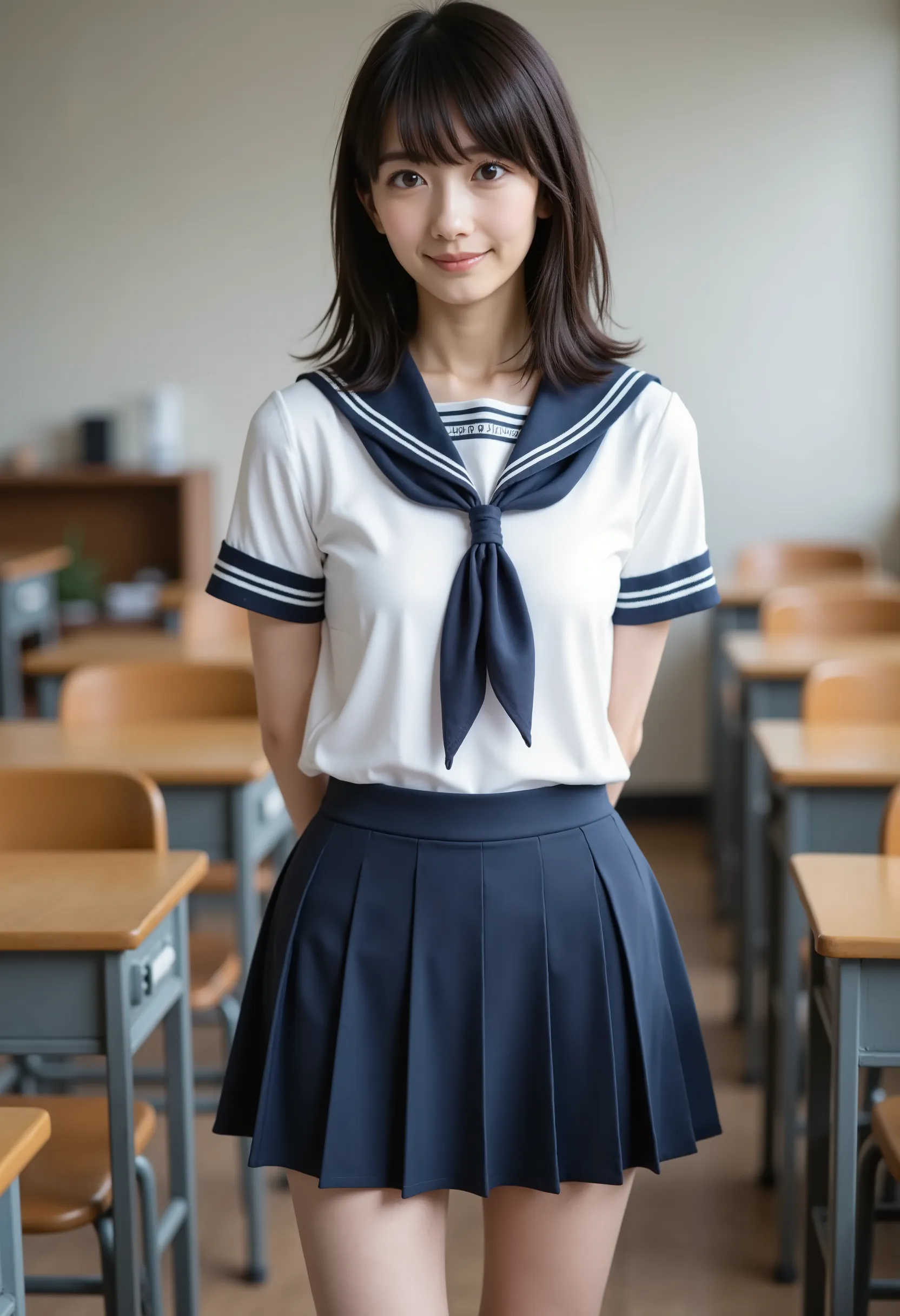 score_9,score_8_ up,score_7_ up, Ultra Details, absolute resolution, 32K,masterpiece, Highest Quality , Super High Definition, cowboy shot, beautiful Japanese girl, (slender Japanese woman: 1.1), cute face, skinny girl, thin waist, black hair, medium bob ...