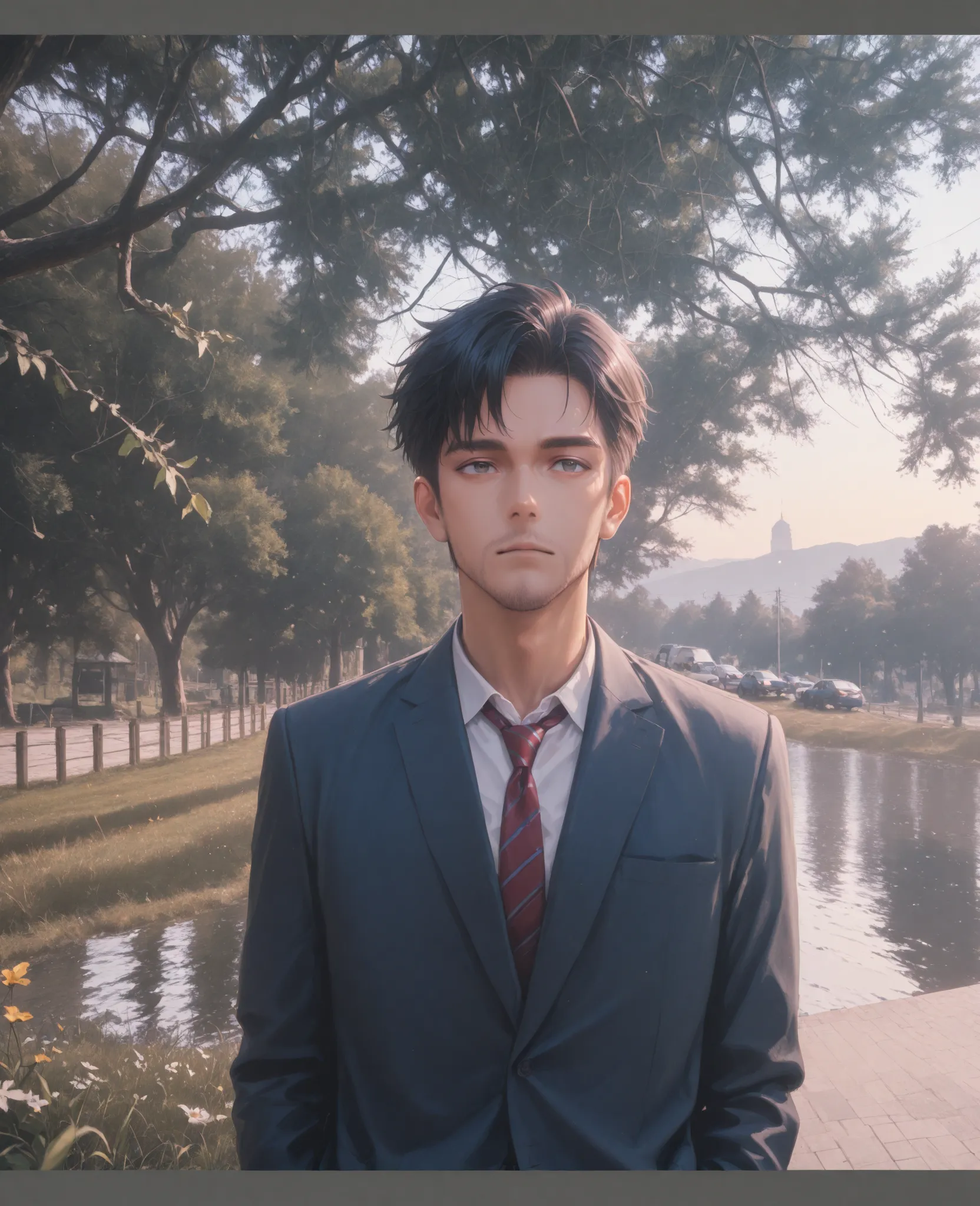 Best quality, increase picture quality, hd picture he is boy in picture a person standing is boy