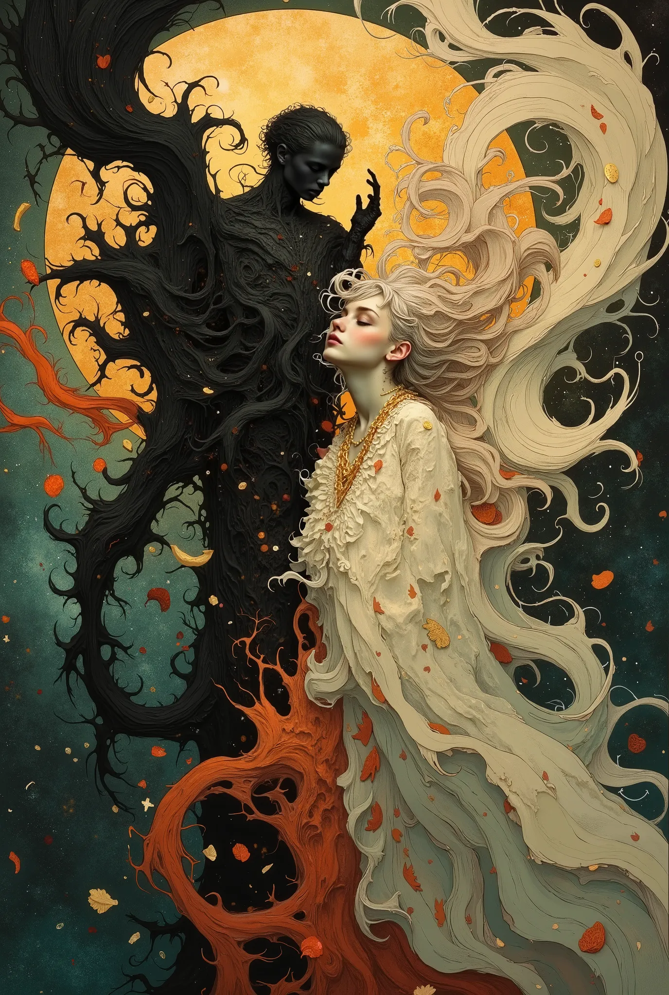 give another one expresses psychology about opposites and contrary desires, what hearts want and mind refuse, what feelings have so much desires but attitude refuse that, lets say inside fires of desires and out side is try to remove that hot feelings, may...