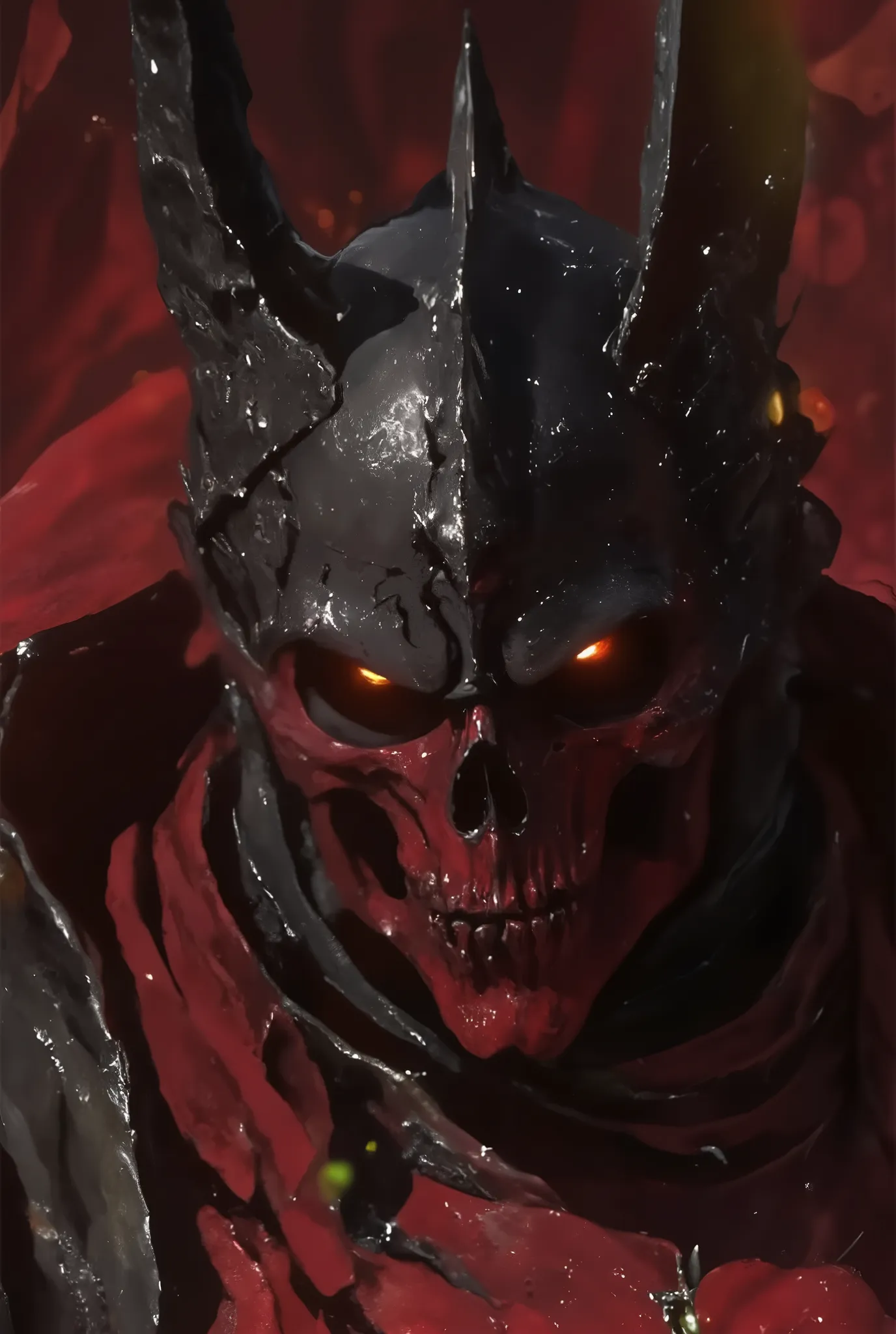Realistic Beautyfull evil demonic sexy demented devil women,beautiful seductive facial expression,gorgeous facial features, highly detailed red skin, large curled devil horns, think curved jet black eyebrows, long luscious eyelashes, thick black eyeliner, ...