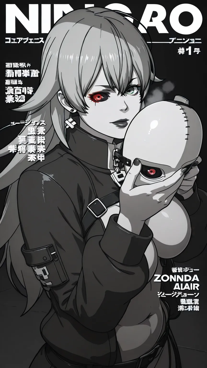 ggstduel, (zonda_(solid_air)-style:1.4), (jam-orbital-style:1.2), ((anatomical correct)), (lineart:1.2), ((monochrome, greyscale, manga-style, spot colors)), soft shadow, comic, score_9, score_8_up, score_7_up, score_6_up, score_5_up, score_4_up, uncensore...