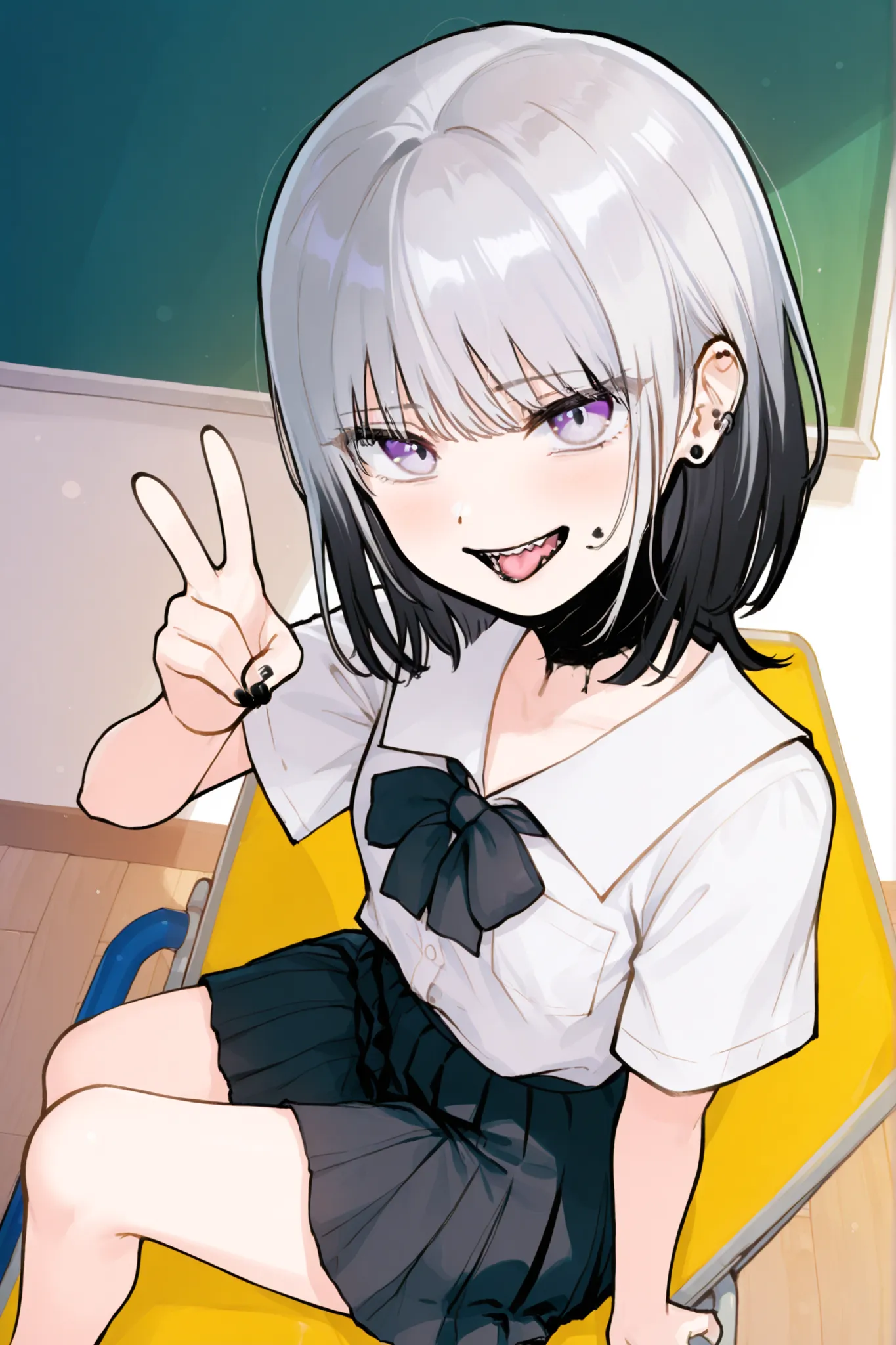 Fuzuki_Fuuro,wolf cut hair,wolf cut hair,front angle,masterpiece , top quality , exquisite,8k, absurd, super precise illustration ),wolf cut, side-swept or curtain bangs,shaggy layered haircut, lots of layers, textured ends, shorter layers in the front and...