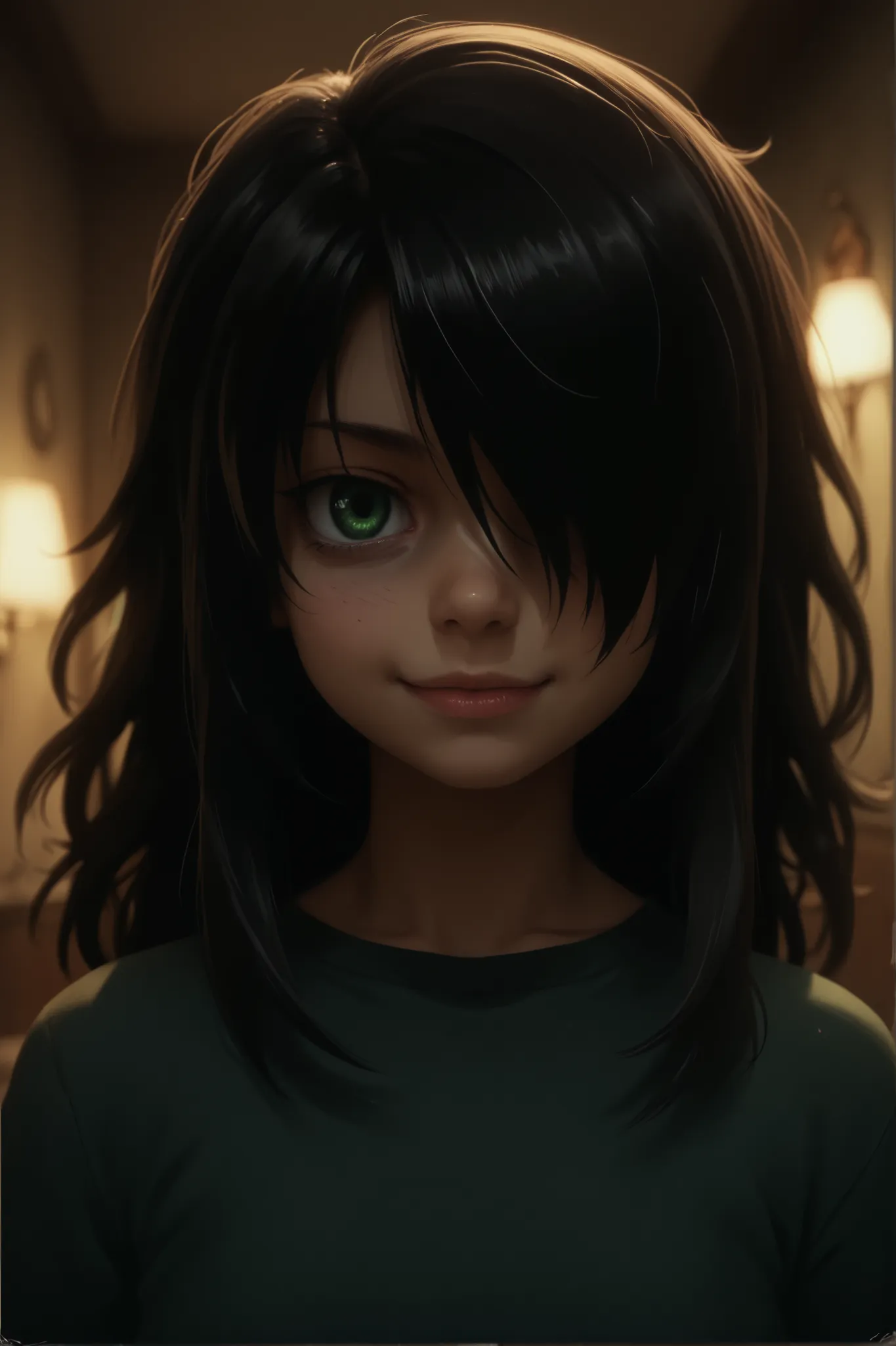 score_9, score_8_up, score_7_up, score_6_up, high resolution, ultradetailed, high detailed picture, solo, look at you, dynamic pose, dynamic angle, smug, nightmare, young girl, detailed face, melancholic expression, dark smoky atmosphere, moody lighting, i...