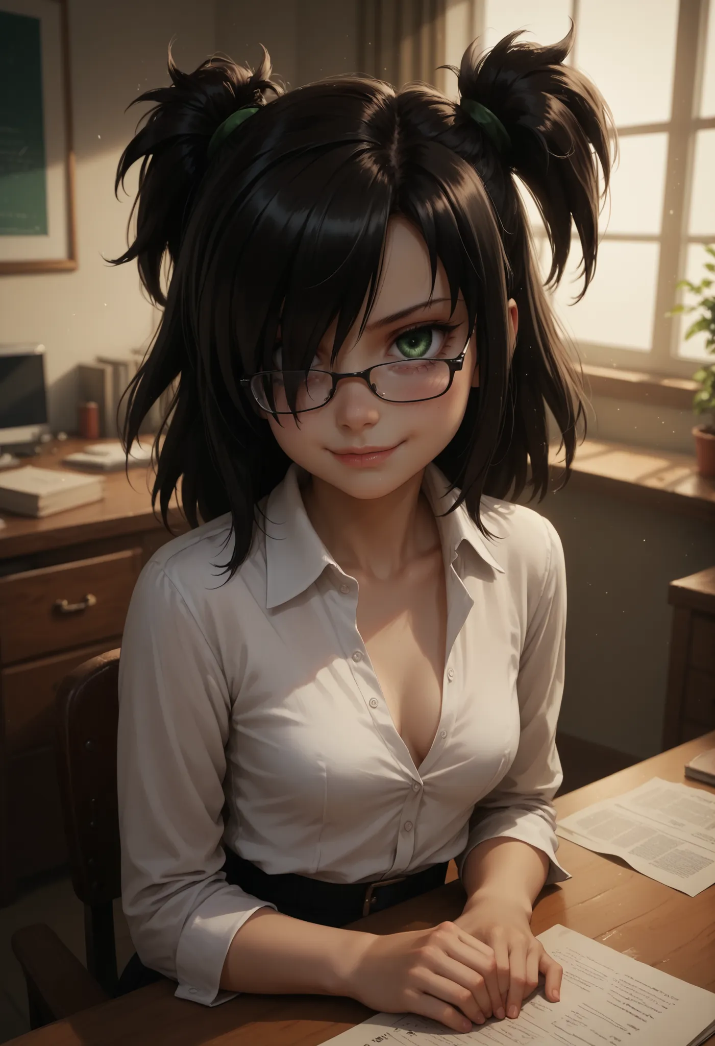 score_9, score_8_up, score_7_up, score_6_up, high resolution, ultradetailed, high detailed picture, solo, look at you, dynamic pose, dynamic angle, smug, nightmare, young girl, detailed face, melancholic expression, dark smoky atmosphere, moody lighting, ...