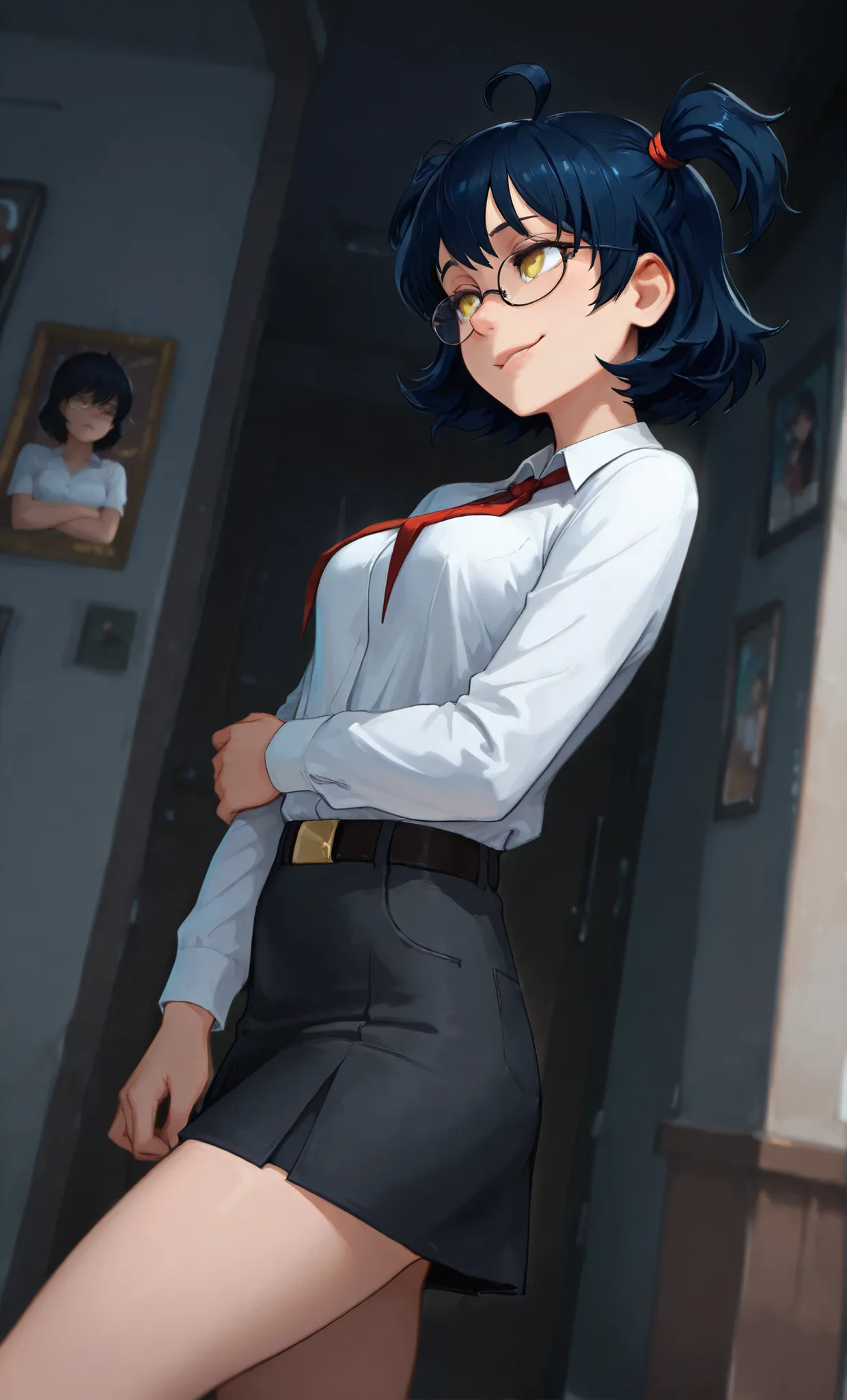score_9, score_8_up, score_7_up, score_6_up, high resolution, ultradetailed, high detailed picture, solo, look at you, dynamic pose, dynamic angle, smug, nightmare, young girl, detailed face, melancholic expression, dark smoky atmosphere, moody lighting, i...