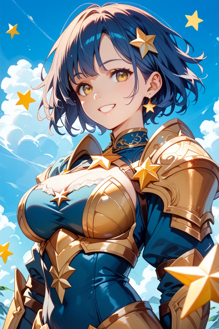 ファンタジー・アイの星形の髪飾り