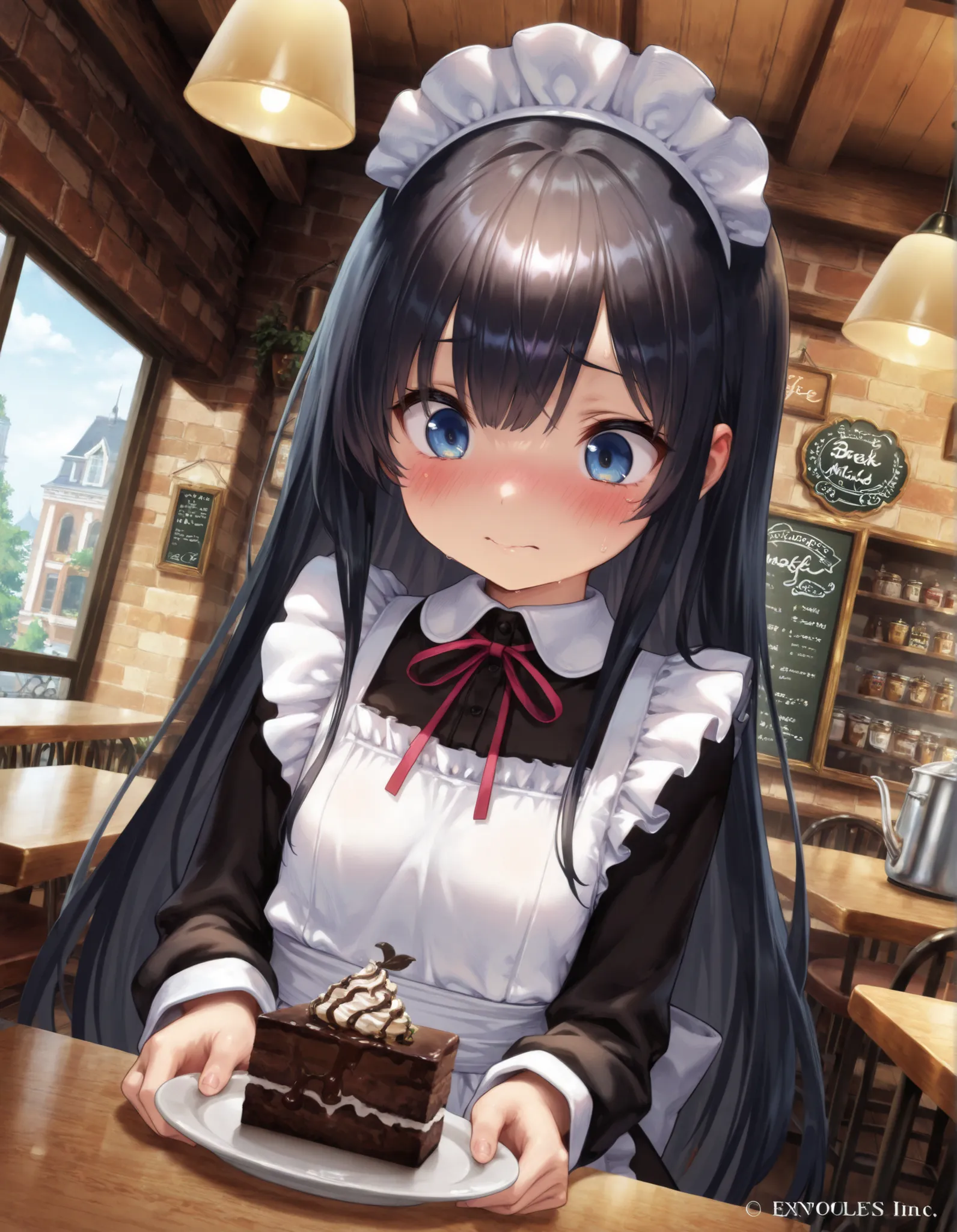 "ultra-detailed, best quality, beautiful eyes, extremely detailed, best quality, beautiful, Master piece, highres, best quality, official art, highres, masterpiece, newest",, solo, 1girl, saeinagaki, long hair, blue eyes, embarrased, blush, black hair",, ...