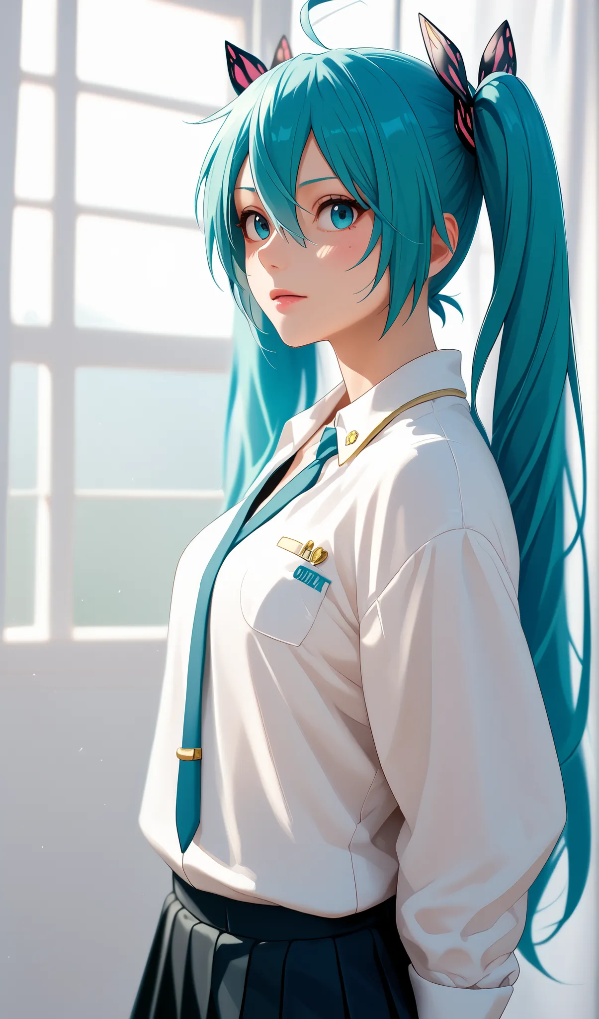score_9, score_8_up, score_7_up, score_6_up, from the front, from the front,  , (cowboy shot), hatsune miku&#39;Su ropa solo cubre su trasero y pezones