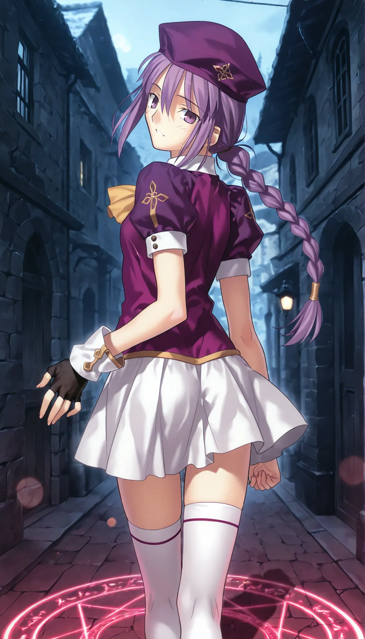masterpiece, , absurdres, highres, detailed background, high resolution, masterpiece, necessary, detail, best quality, quality, necessary, details, High details, Precise, dark, outdoors, (Wandering through the hidden alleyways of the old town under a moonl...