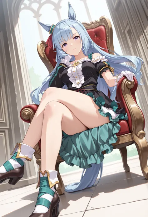 (masterpiece, best quality, perfect face:1.4), wide angle, mejiro ardan \(umamusume\), 1girl, ear ornament, horse ears, horse tail, tail on the lower back, proportional body, proportional, beautiful hair, beautiful face, beautiful detailed eyes, beautiful ...