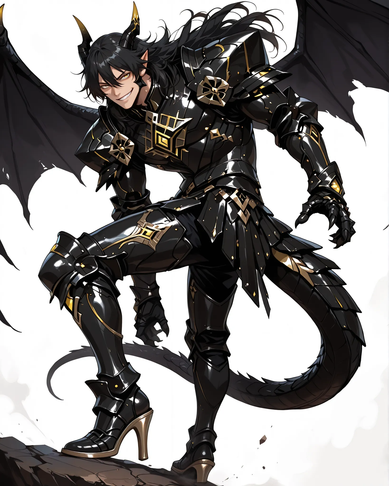 score_9, score_8_up, score_7_up, absurdres, 128K Ultra High Resolution, (masterpiece, best quality: 1. 5), high definition, highres, 8K wallpaper, CG, (((Anime))), (1 male), solo, lean body, (masculine), (floating in the air), weredragon, japanese anime st...