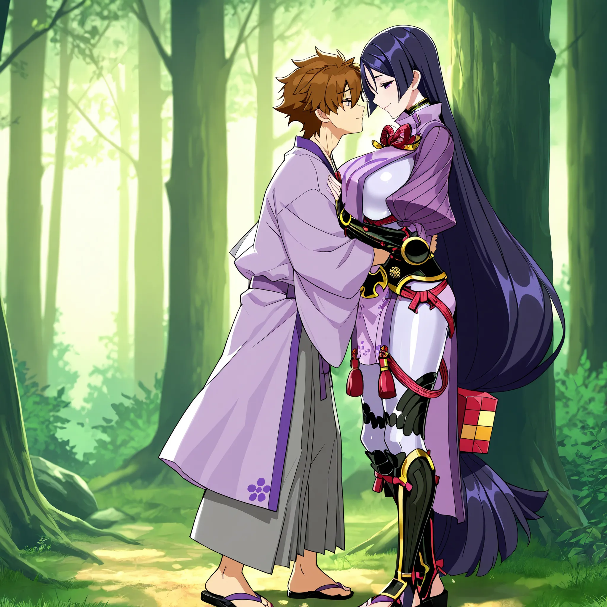 ((masterpiece)), ((best quality)), ((ultra-detailed)), score_9_up, score_8_up, score_7_up, HD, top quality, best quality, High-quality illustrations, anime screencap, perfect anatomy, 1male, male anime character, anime boy, Reiji Tsukiya, brown hair, purpl...
