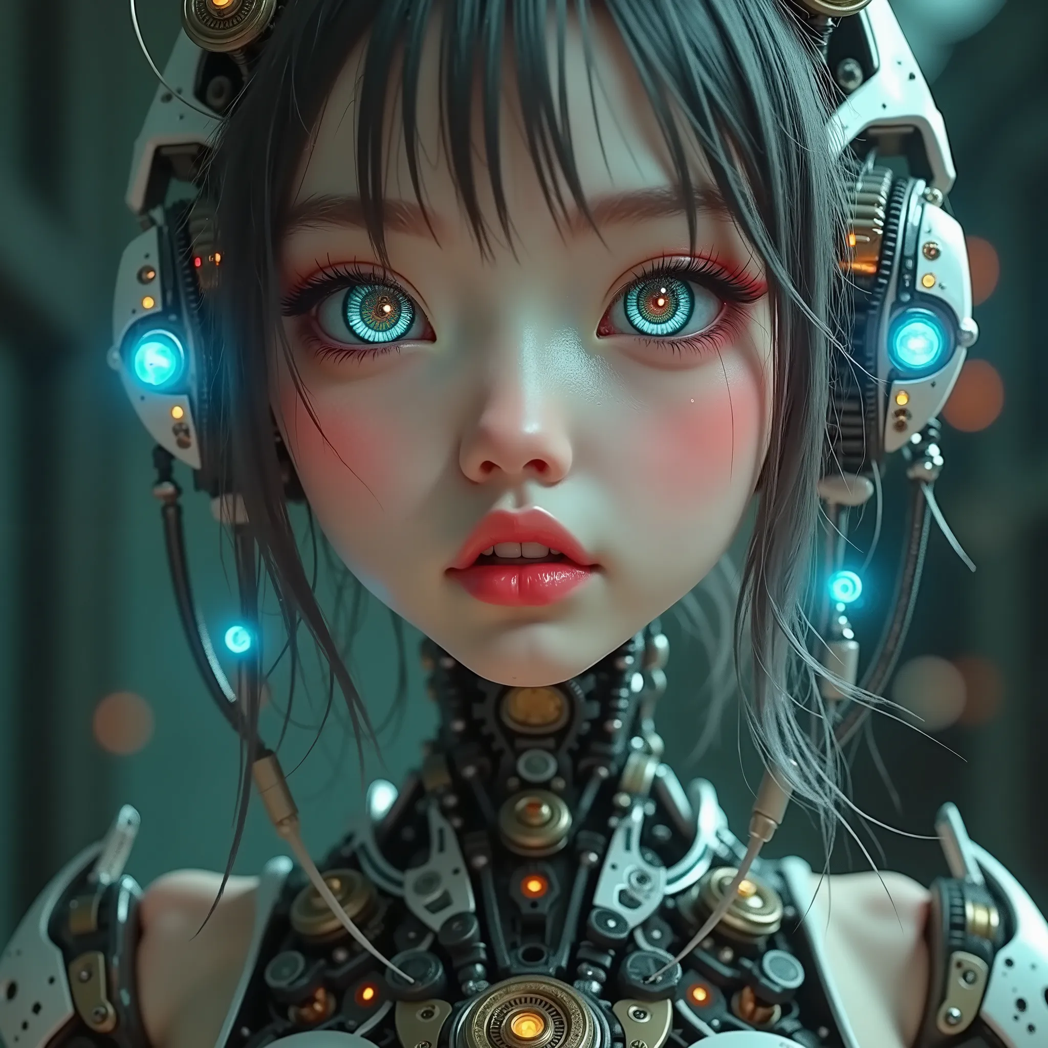 (Masterpiece, Best Quality), ((Mechanical girl, bionic girl, robot girl)), (((Draw a map of her emotions))), (((Draw nine windows, each with a different emotion))), ((With detailed facial expressions and body language)), ((joy, sadness, anger, fear, surpri...