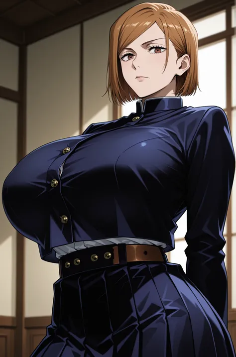 Nobara Kugisaki, big breasts, in jujutsu kaisen uniform