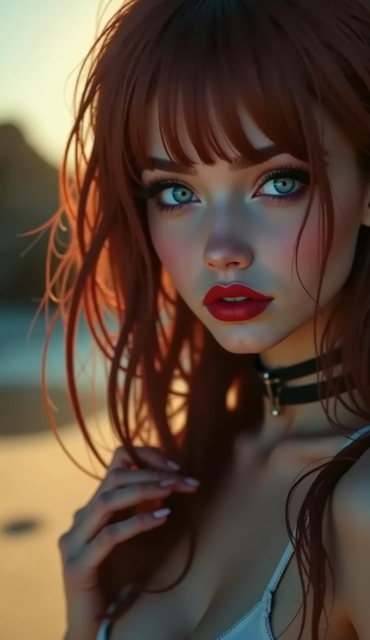 ((RAW Photo), Absurds, (Absurd Resolution)), (Masterpiece, Best Quality), ((Hyperrealism, Photorealistic)), (AI Fantasy), (masterpiece, highest quality, amazing quality), (realistic pupil, luminous deep violet eyes), (beautiful girl, 18 years old, full bod...