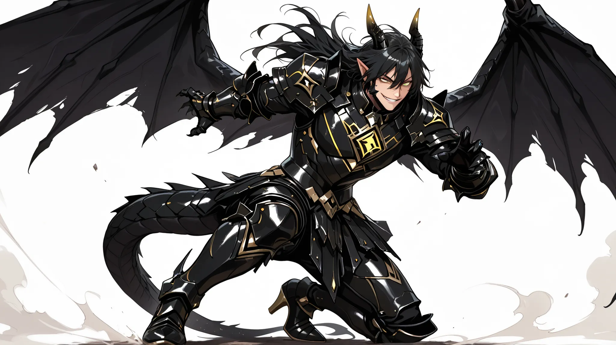 score_9, score_8_up, score_7_up, absurdres, 128K Ultra High Resolution, (masterpiece, best quality: 1. 5), high definition, highres, 8K wallpaper, CG, (((Anime))), (1 male), solo, lean body, (masculine), (floating in the air), weredragon, japanese anime st...