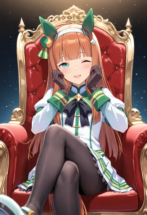 (masterpiece, best quality, perfect face:1.4), wide angle, silence suzuka \(umamusume\), horse ears, ear cover, white headband, small breasts, horse tail, tail on the lower back, proportional body, proportional,1 girl, beautiful hair, beautiful face, beaut...