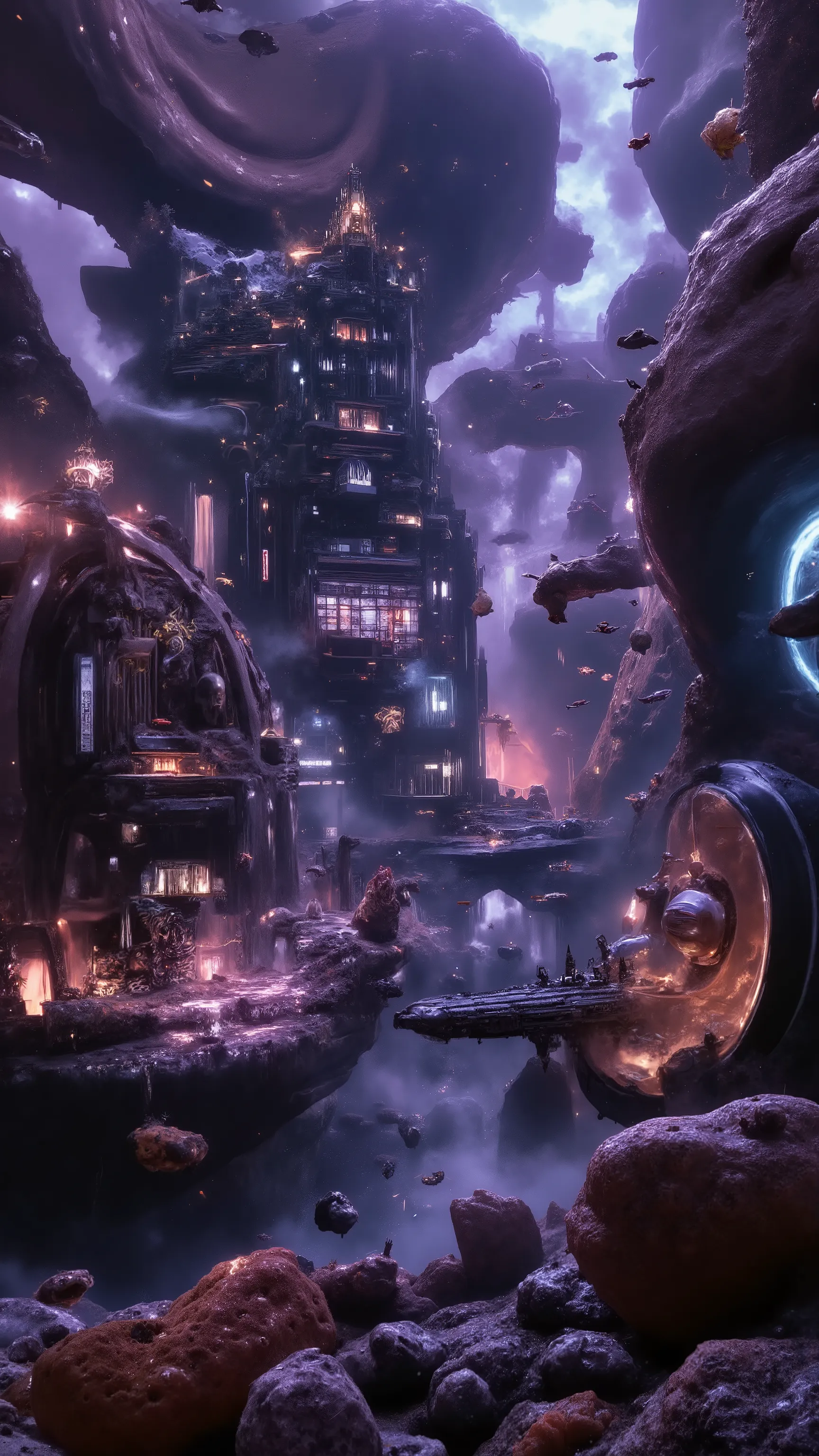 unreal engine:1.4, UHD, Best quality:1.4, Masterpiece:1.8, photorealistic:1.4, high detail, gloomy alien world, colonization of a new planet, dense alien vegetation, strange intricate flowers, wild alien creatures, aggressive untamed environment, stunning ...
