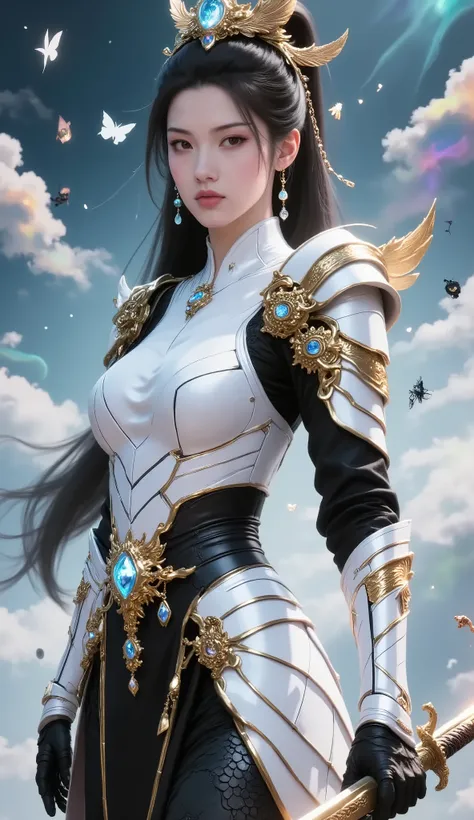 as if it contains,has intricate spatial and temporal patterns engraved on the surface,The surface of the light flowing through the surface,Endless Mysteries of Time and Space。waistline,The long sword in her hand consists entirely of pure light energy,as Li...