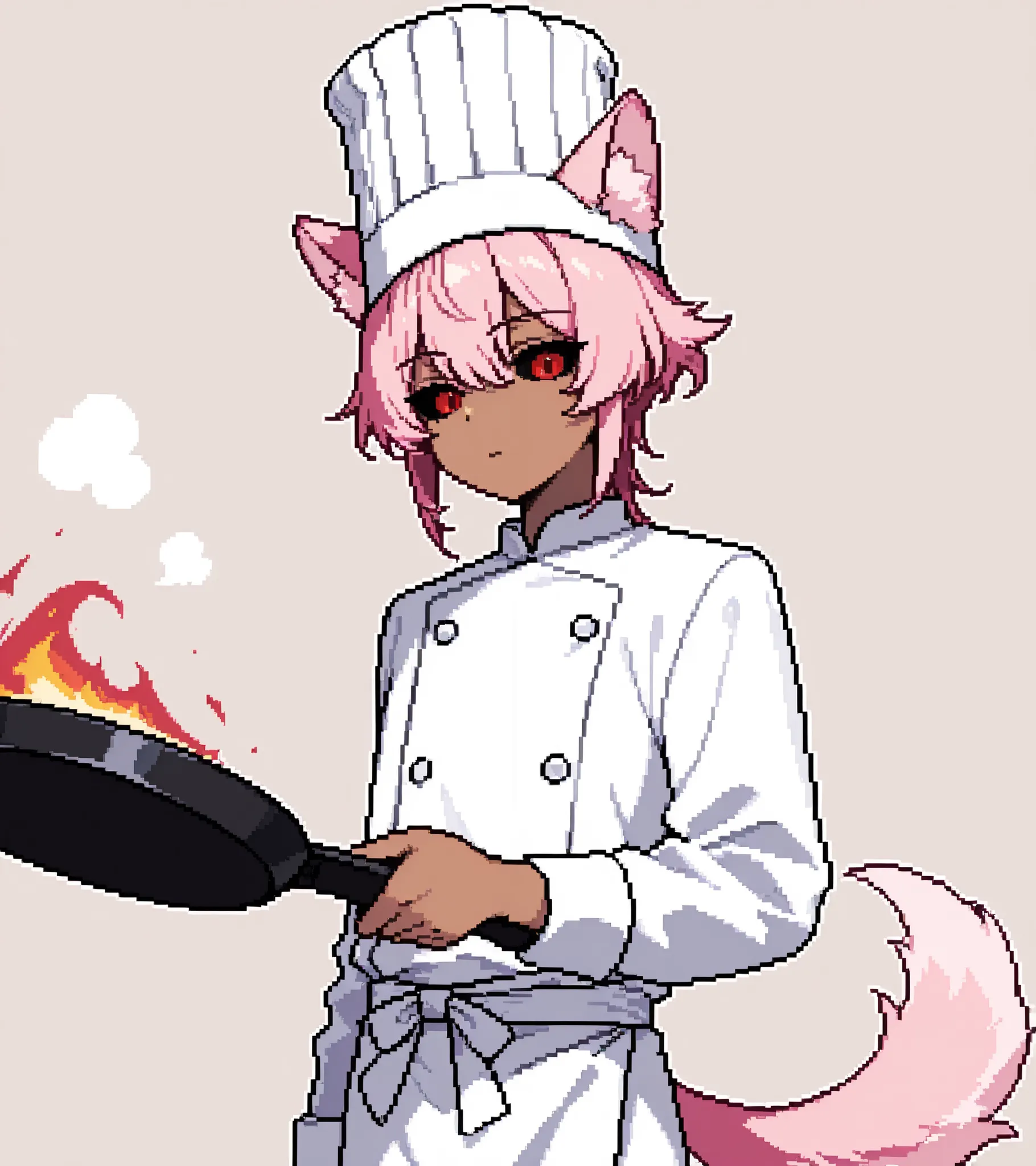 score_9, score_8_up, score_7_up, source_anime, solo, pixel art, kemonomimi, 1boy, solo, black sclera, black sclera eyes BREAK
Dog ears and tail, pink hair, (dark skinned), short hair, (colored sclera, black sclera), red eyes, pink ears, pink tail BREAK
...