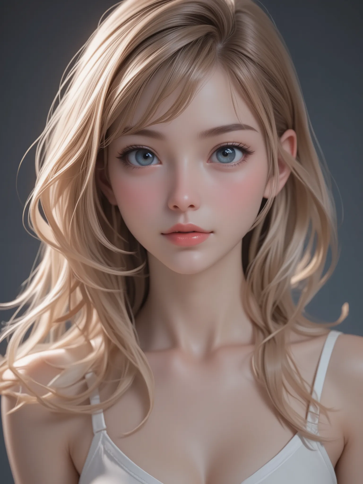 super realism, blonde hair, super high resolution, 8k, master piece, sublime, fractal, intricate, high quality CG, Beautiful CG, Soft Light, fashion brand image, Fashionable and casual, The Tyndall effect, lifelike, studio, Side lighting, (HD Skin:1.2), 8K...