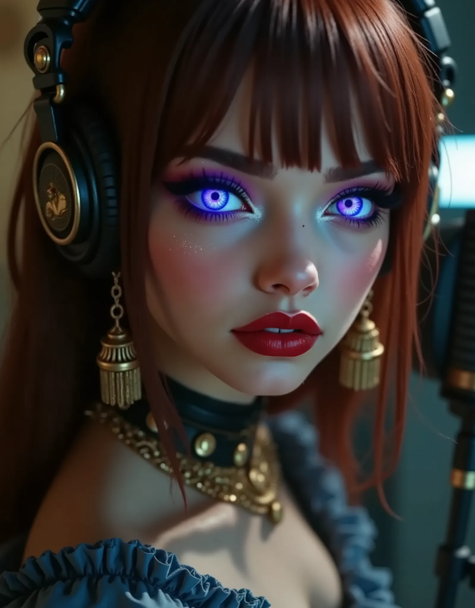 ((RAW Photo), Absurds, (Absurd Resolution)), (Masterpiece, Best Quality), ((Hyperrealism, Photorealistic)), (AI Fantasy), (masterpiece, highest quality, amazing quality), (realistic pupil, luminous deep violet eyes), (beautiful girl, 18 years old), (reddis...