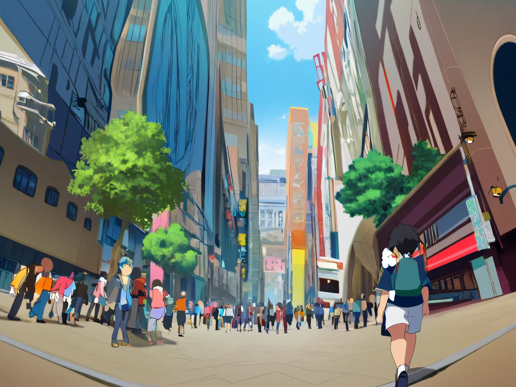 pokemon city, jublife city from pokemon diamond and pearl, anime scene of a busy city street with a lot of people, town center background, anime scenery concept art, tokyo anime scene, anime style cityscape, anime scenery, anime scene, sao, tokyo - esque t...