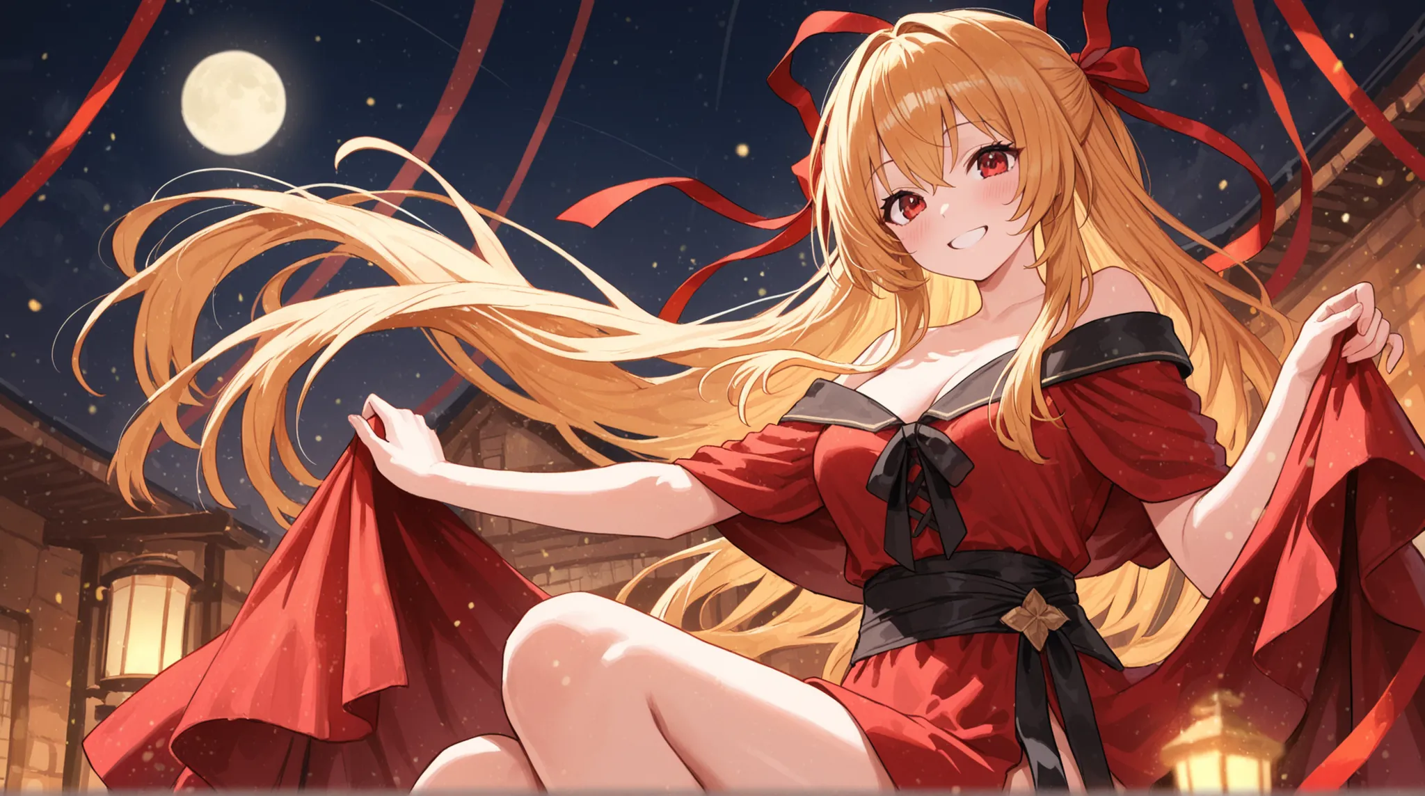 womanhood, cloth, long ribbon, Smiling,