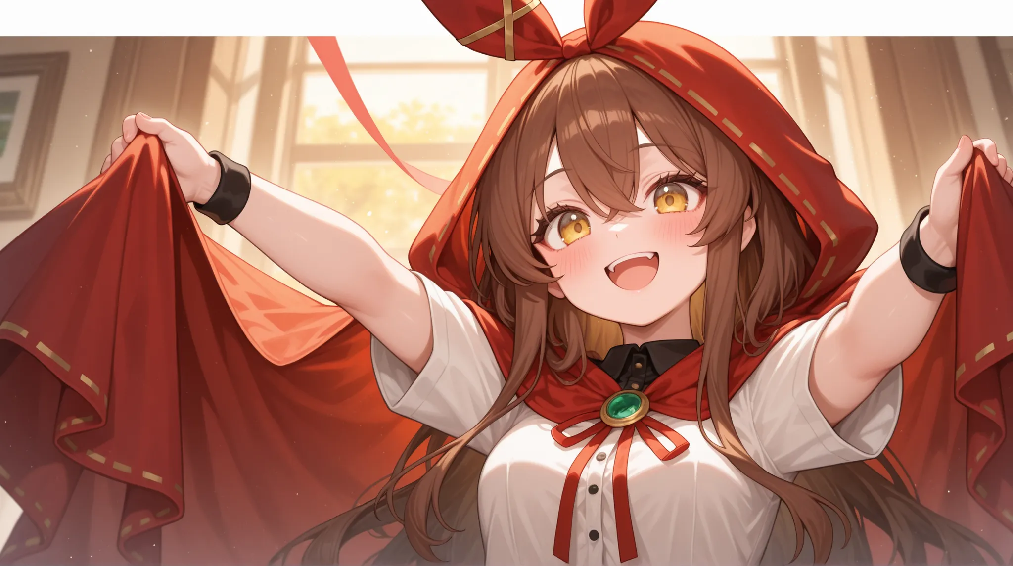 womanhood, cloth, long ribbon, Smiling,