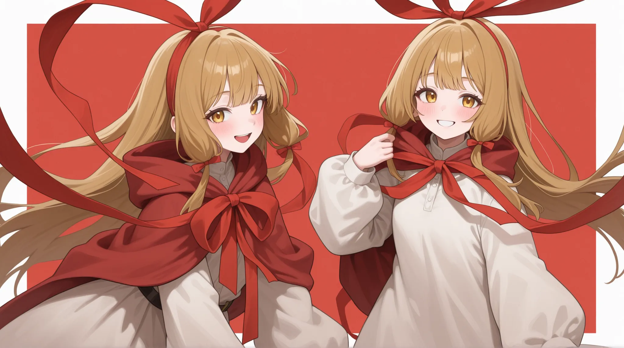 womanhood, cloth, long ribbon, Smiling,