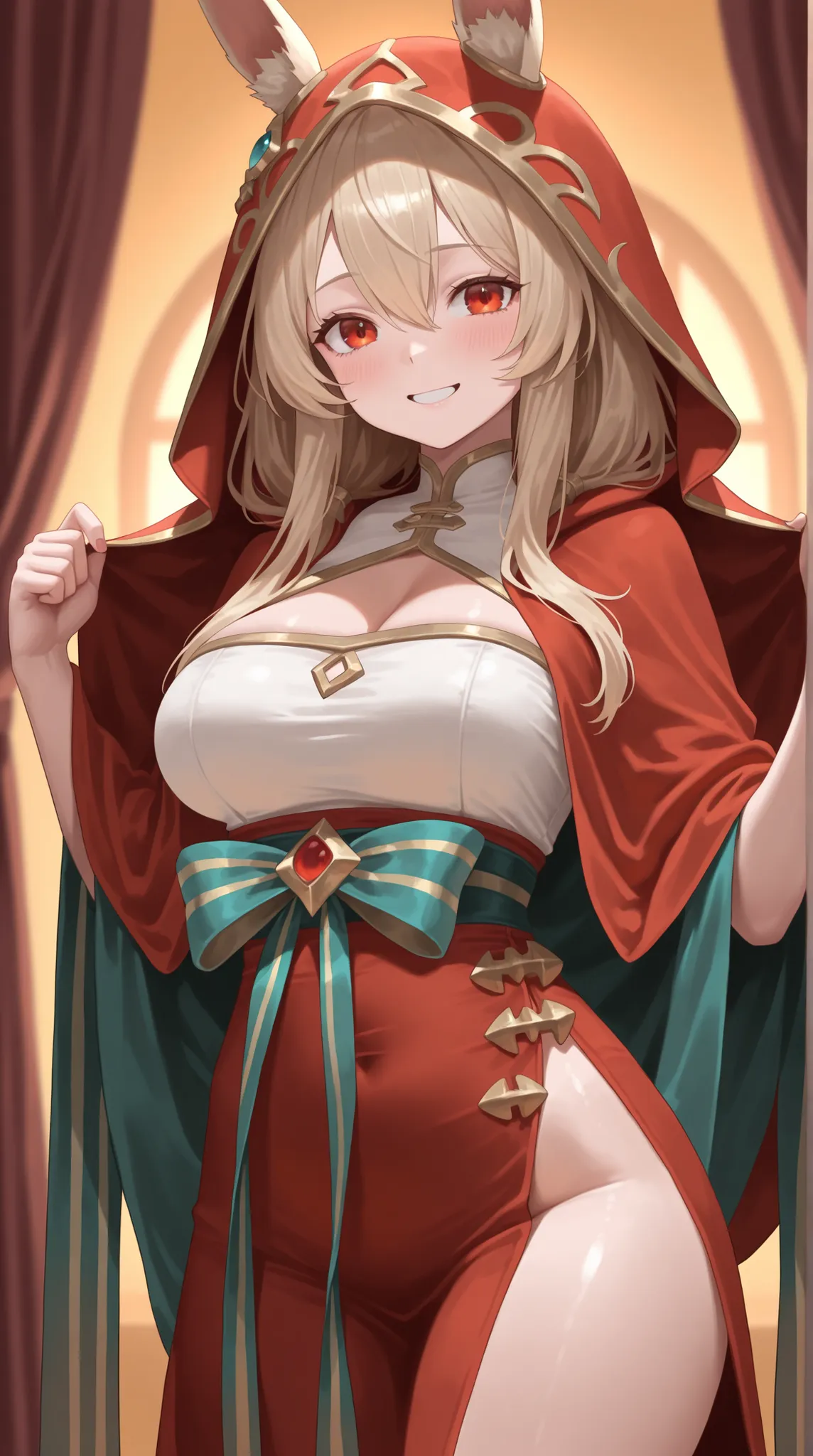 womanhood, cloth, long ribbon, Smiling,