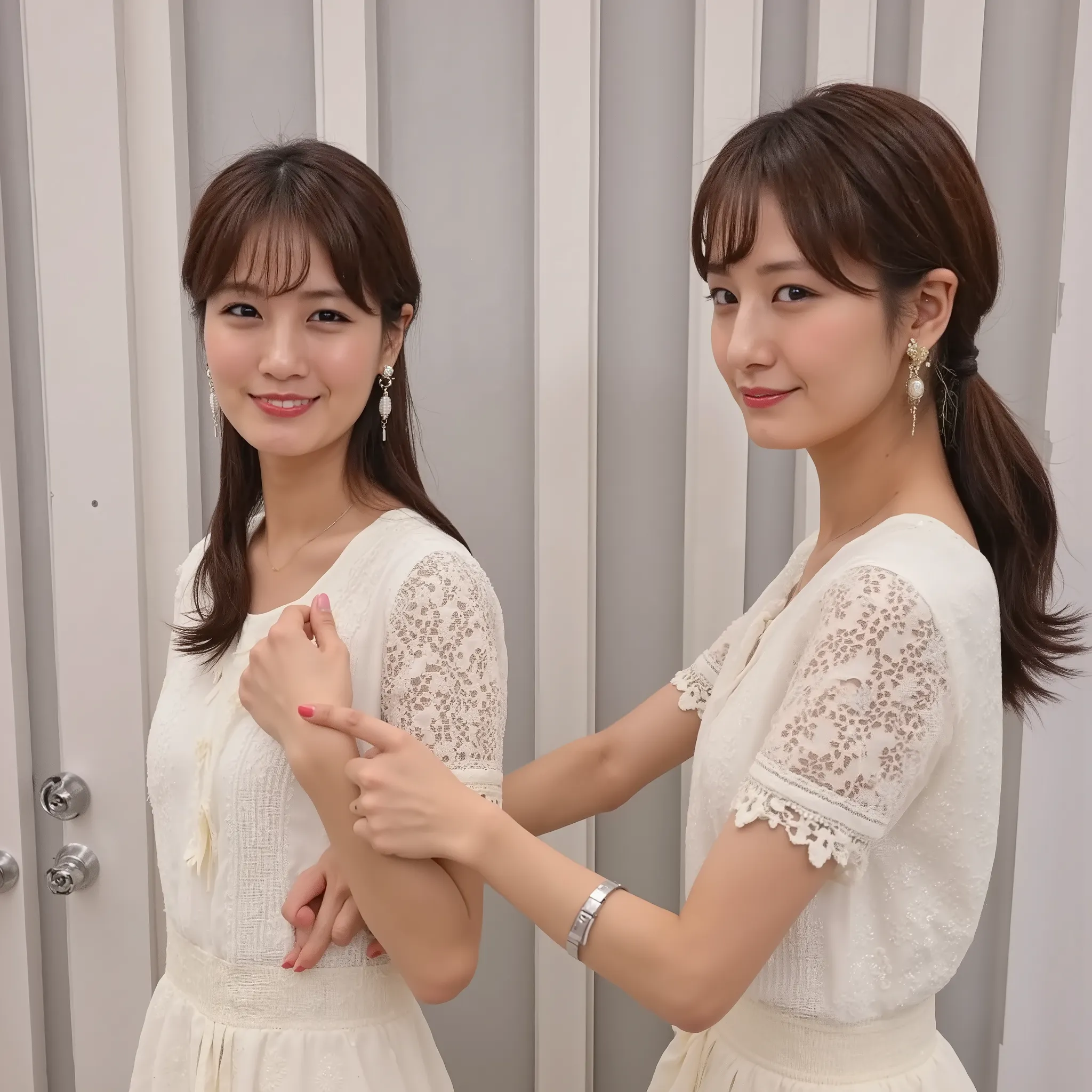 Supreme Masterpiece, (Two beautiful Japanese women:1.37)), (Ultra-realistic, HIGH DEFINITION, highest resolution, Realistic color saturation , Professional Quality, Perfect Contrast, super clear focus, (Movie Lighting), BREAK,
best couple, 1 is similar to...