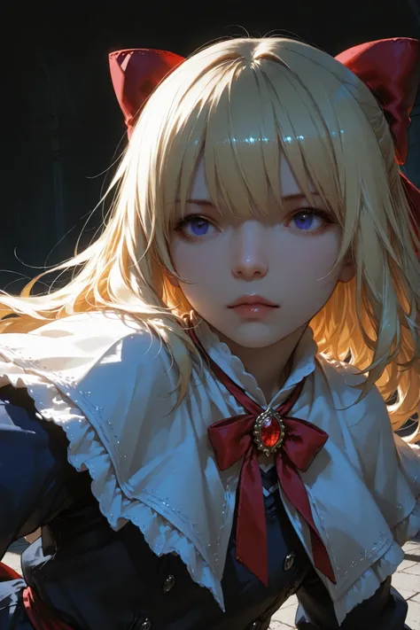 1girl\(shanghai_doll\),(dynamic pose:0.25) , BREAK, realistic, semi-realistic lighting, detailed facial features, high contrast shading, lifelike skin texture, refined jewelry detail, soft shadows, cinematic atmosphere, photoreal quality, 4k, 8k, HDR, ultr...