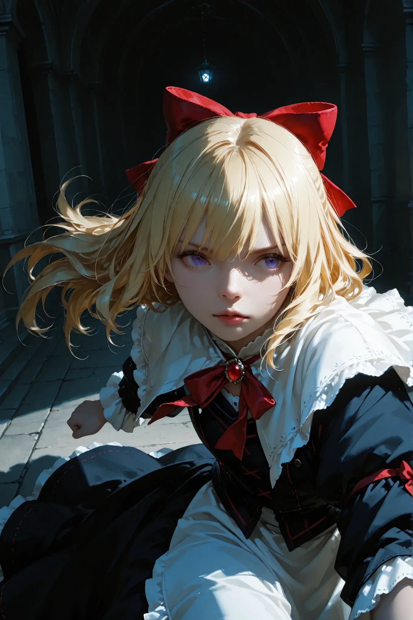 1girl\(shanghai_doll\),(dynamic pose:0.25) , BREAK, realistic, semi-realistic lighting, detailed facial features, high contrast shading, lifelike skin texture, refined jewelry detail, soft shadows, cinematic atmosphere, photoreal quality, 4k, 8k, HDR, ultr...