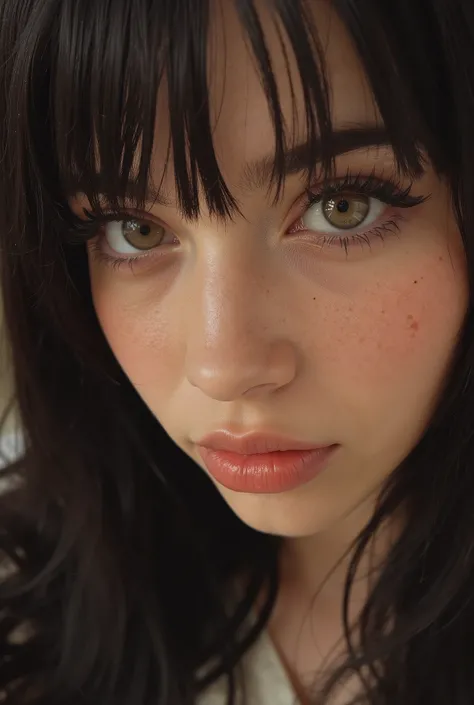 beautiful face close-up, Highly detailed eye, double eyelid, Long Lashes, slightly thicker lips, Half beautiful girl