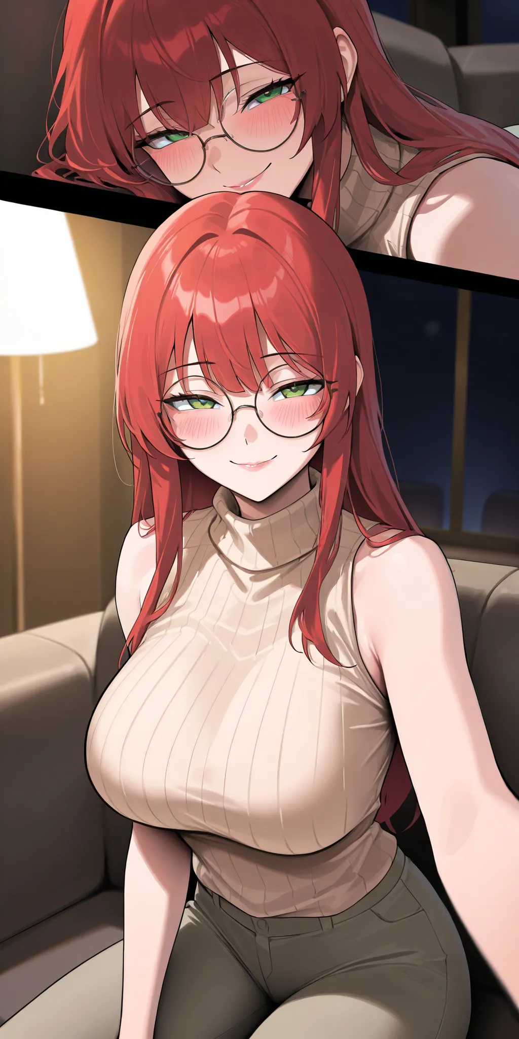 score_9,score_8_up,score_7_up, 1girl, (looking horny), anime, 18 year old, beautiful and perfect face, beautiful, blush, large breasts, large breasts, 1 girl, large breasts, Describe precise shapes, beautiful  face, expressive eyes, clavicle, lips, slicked...