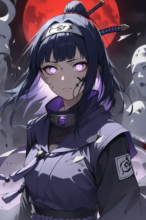((masterpiece)), ((RAW 8K)), ((anime-real fusion)), ((cinematic horror lighting)), ((gritty photorealism)), ((hyper-detailed textures)), ((dark magical aesthetic)),

Hinata Hyuga as a cursed exorcist, half-body or full-body dark fantasy portrait. Pale lave...