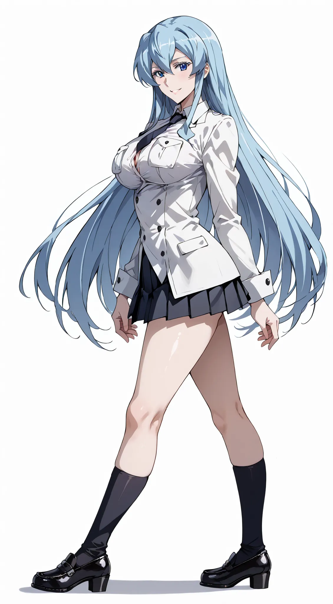 score_9, score_8_up, score_7_up, source_anime, 4K,perfect fingers,(perfect hands, perfect anatomy),prefect lighting, very aesthetic, intricate details,highly detailed background, masterpiece, high quality, best quality,
esdeath, blue eyes, blue hair, long ...
