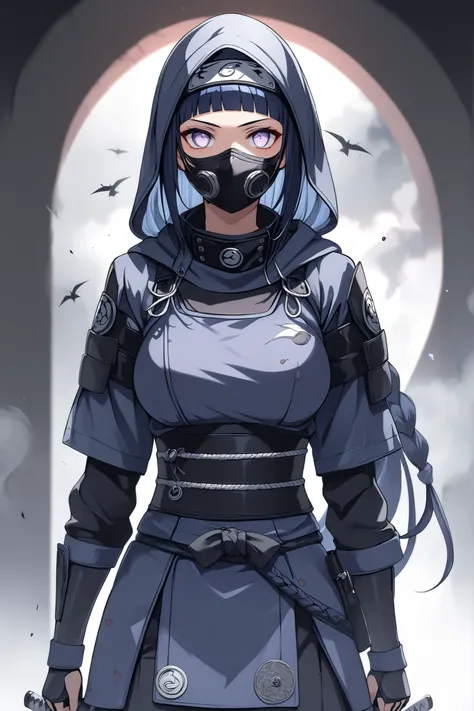 ((masterpiece)), ((RAW 8K)), ((anime-real fusion)), ((stealth assassin lighting)), ((dark photorealistic tones)), ((hyper-detailed ninja textures)), ((cool desaturated color palette))

Hinata Hyuga as a silent executioner ninja, full-body or waist-up steal...