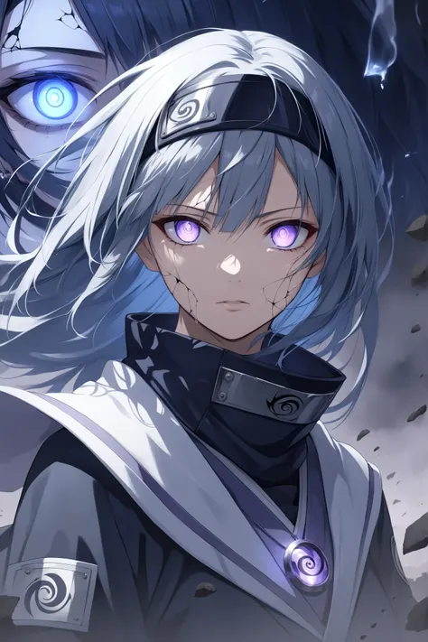 ((masterpiece)), ((RAW 8K)), ((anime-real hybrid style)), ((hyper-detailed facial expression)), ((mystical photorealism)), ((haunting eye detail)), ((soft cursed chakra glow))

Hinata Hyuga as Eyes of the Forgotten, a forgotten shinobi whose gaze alone sev...