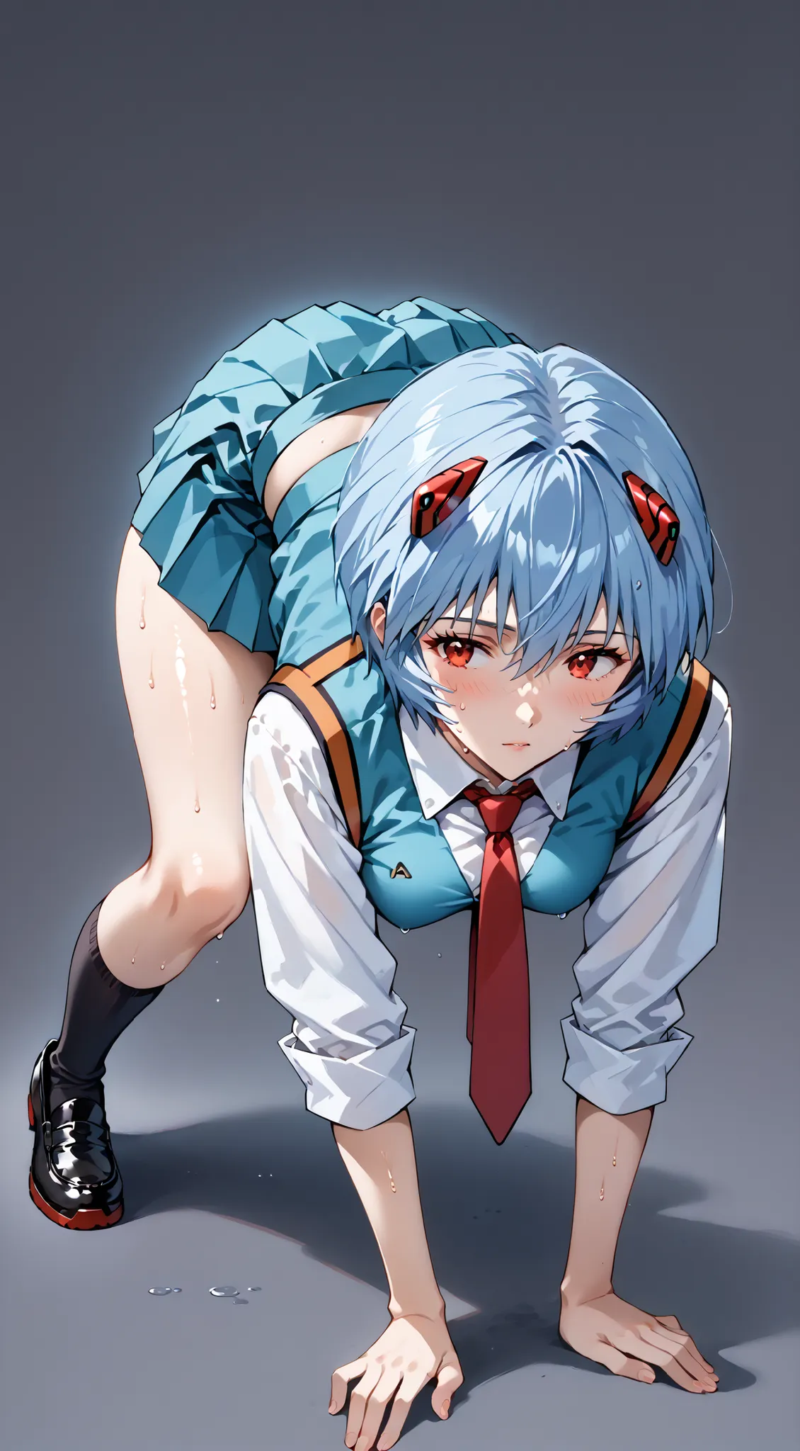 score_9, score_8_up, score_7_up, source_anime, 4K,perfect fingers,(perfect hands, perfect anatomy),prefect lighting, very aesthetic, intricate details,highly detailed background, masterpiece, high quality, best quality, high resolution,  
reiayanami,  rei ...